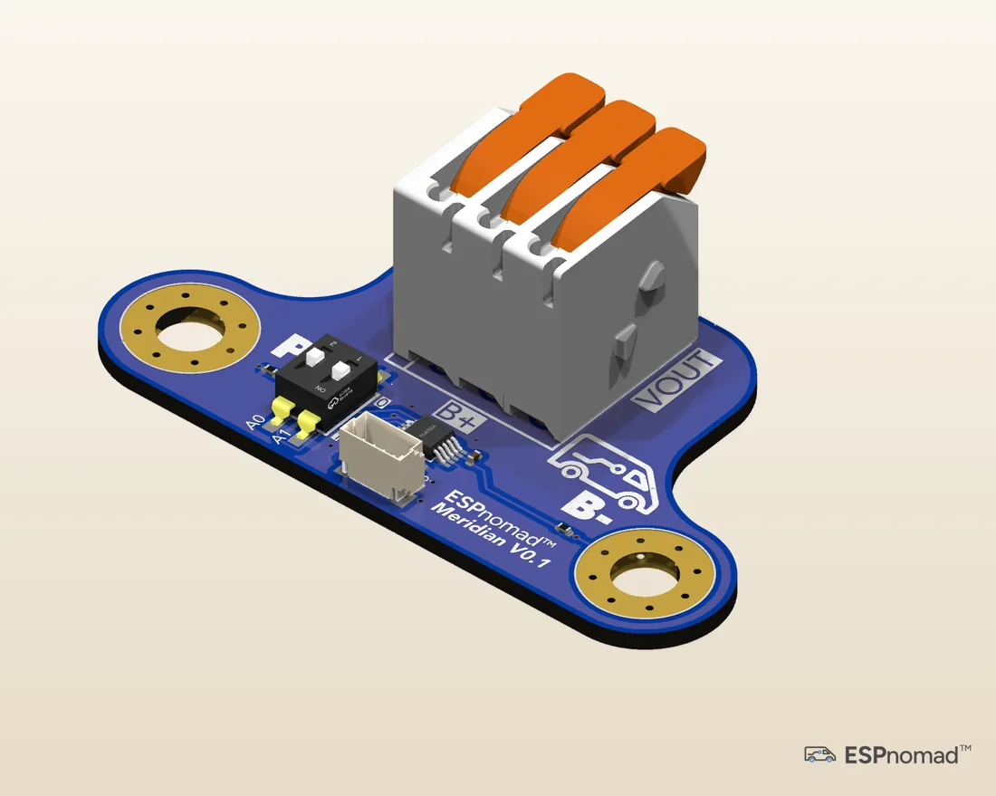 Meridian board, angled view render