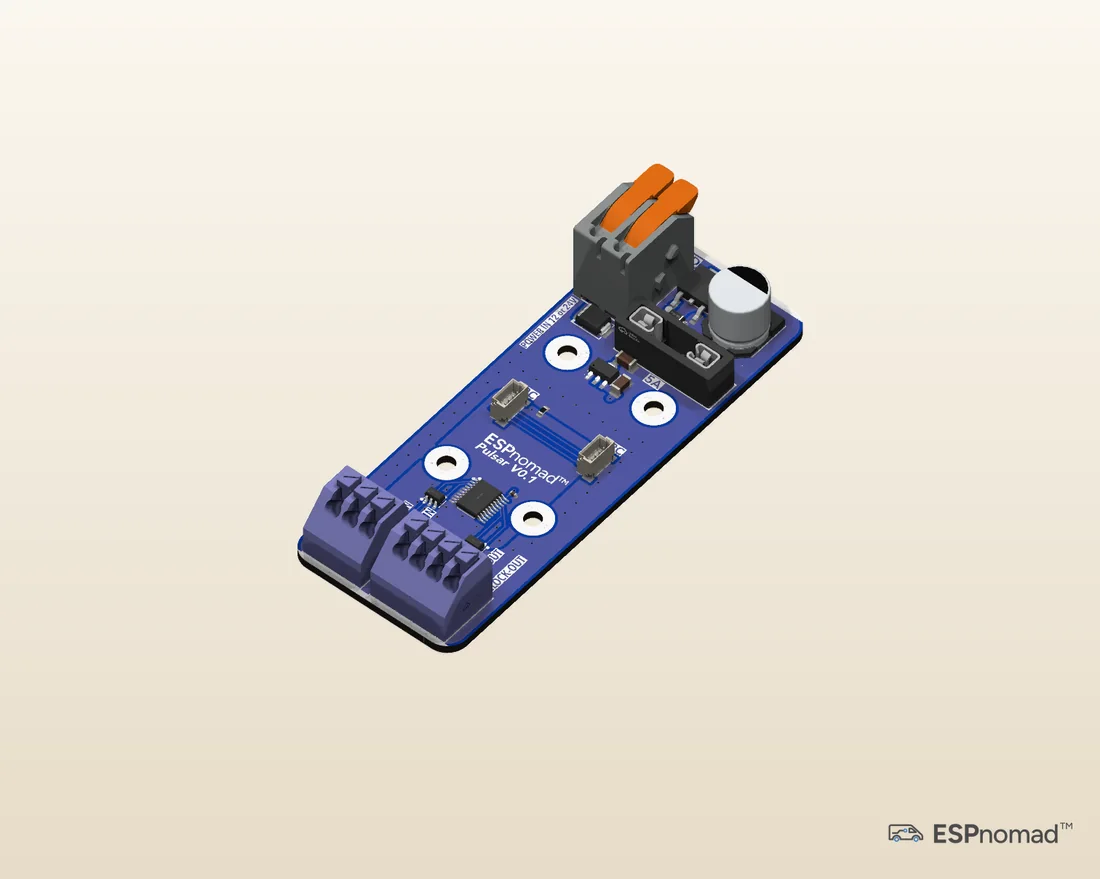 Pulsar board, angled view render