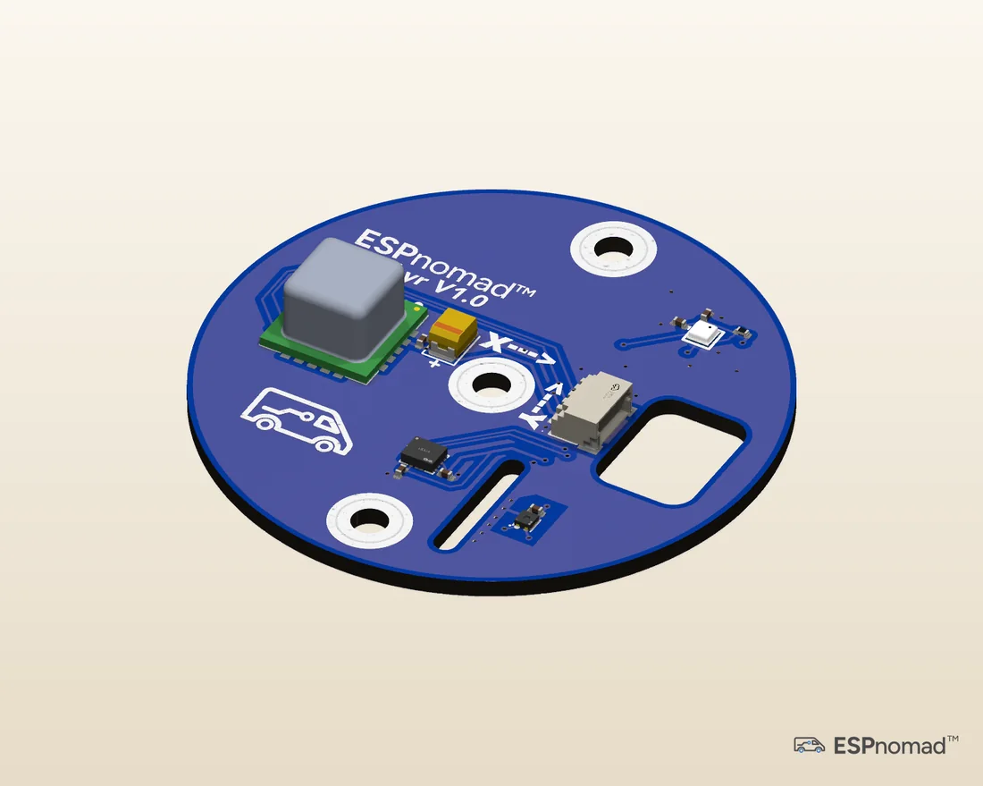 Zephyr board, angled view render